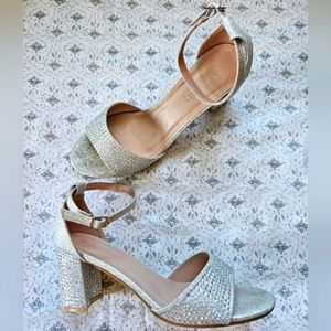 Smartty Glitter Rhinestone Ankle Strap Heels